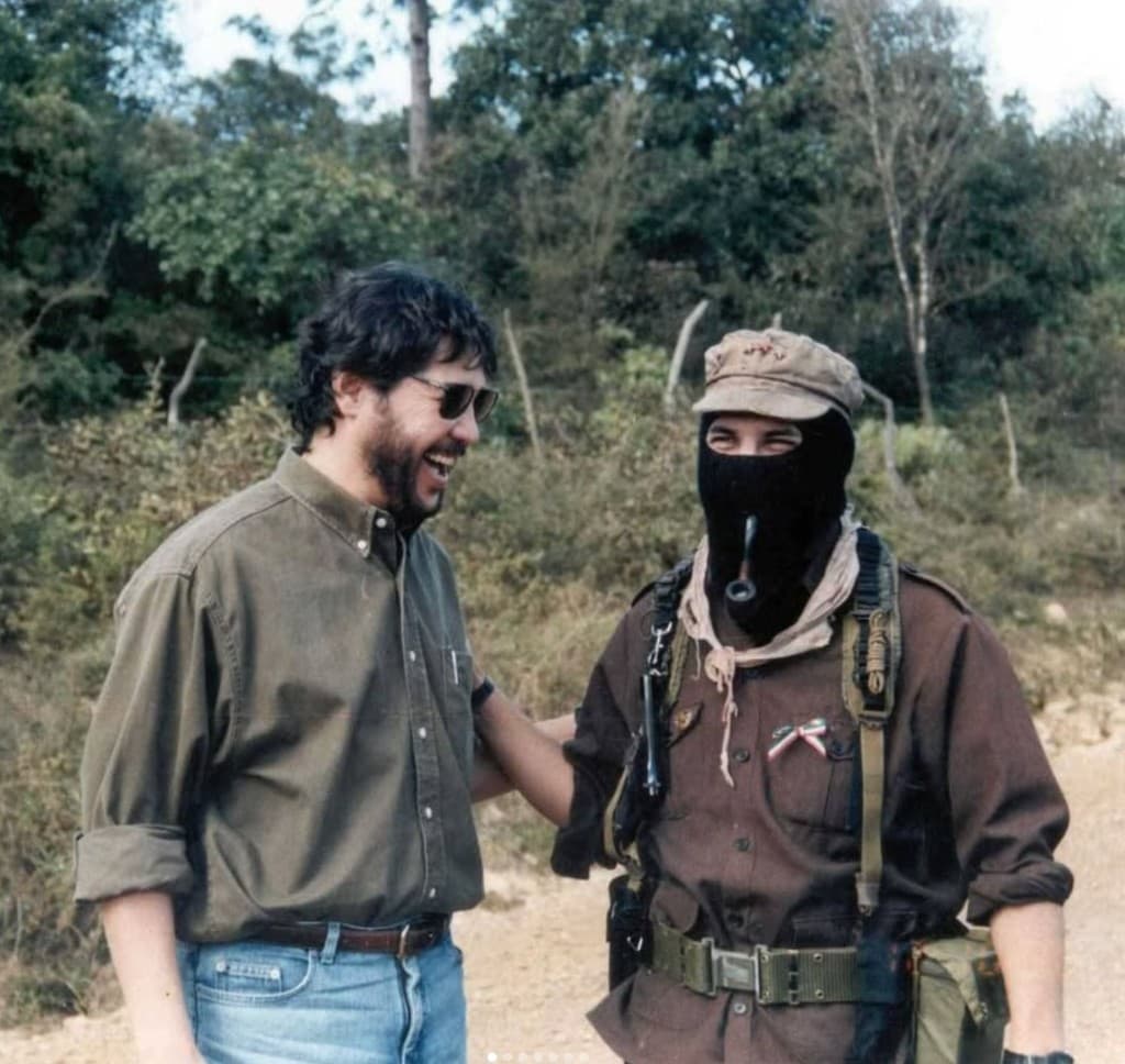 Jaime Martínez Veloz en Chiapas durante los Acuerdos de San Andrés