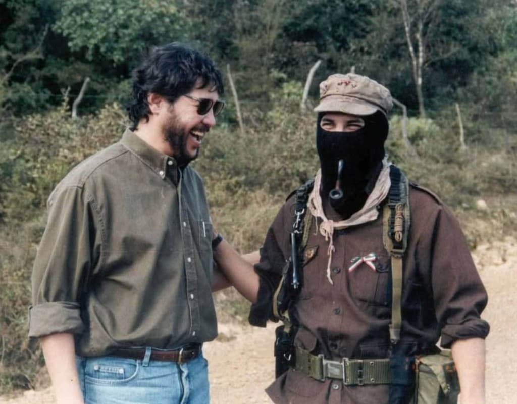 Jaime Martínez Veloz en Chiapas durante los Acuerdos de San Andrés